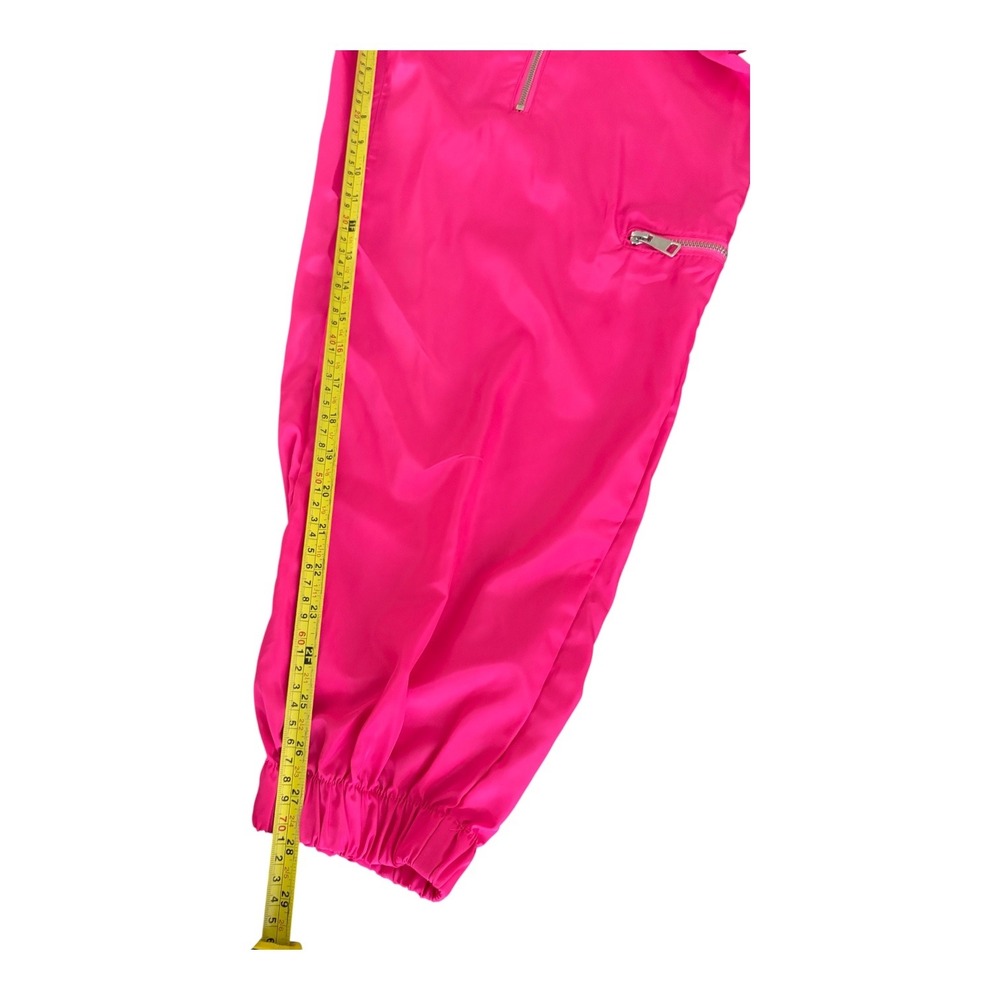 Unbranded Hot Pink Cargo Jogger Pants Multi-Zip Utility Streetwear Pink XL - Picture 4 of 6